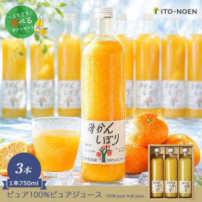 【よりどり選べるギフト】100%ピュアジュース750ml(みかんジュース他14種)×3本セット