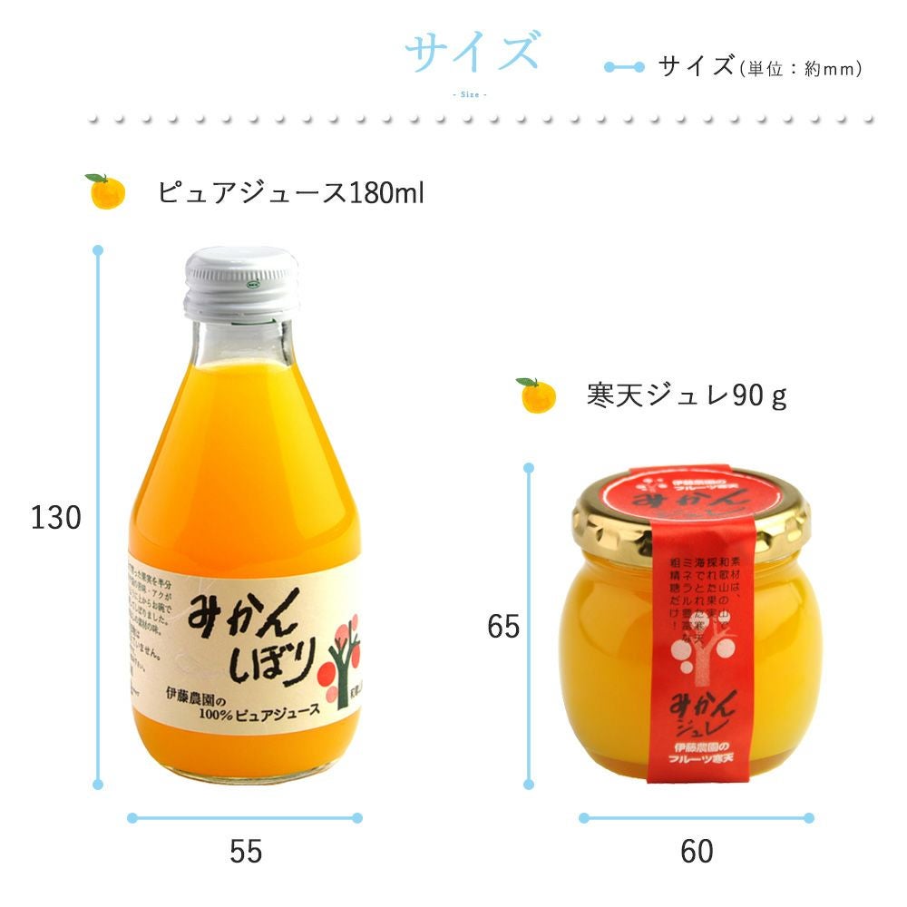 初夏のギフト特集】みかんジュース180ml＆みかんゼリー90gセット V-023