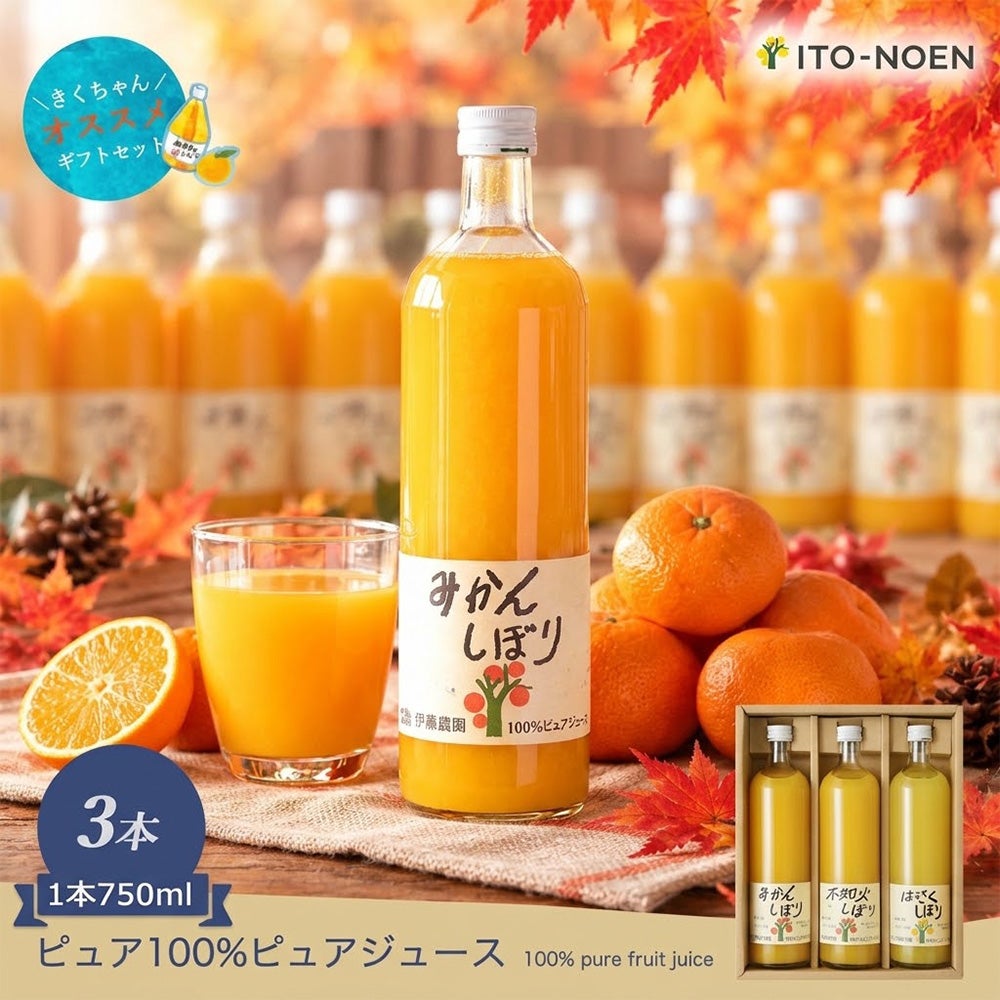 100%ピュアジュース750ml (みかんジュース他オススメセット)×3本セット