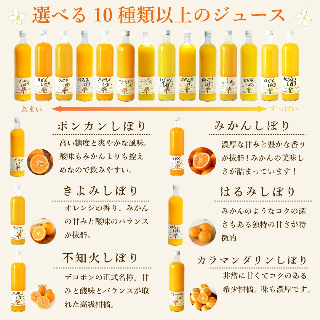  【定期便】 【2ヶ月に1回お届け】 【14種類から選べる】100%ピュアジュース750ml(みかんジュース14種)×6本セット
