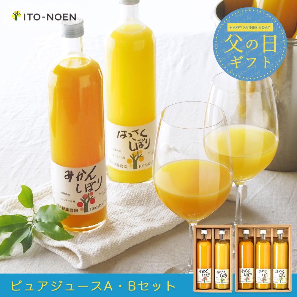 【父の日プレゼント・ギフト2024】100%ピュアジュース750ml (みかんジュース他オススメセット)×3本セット