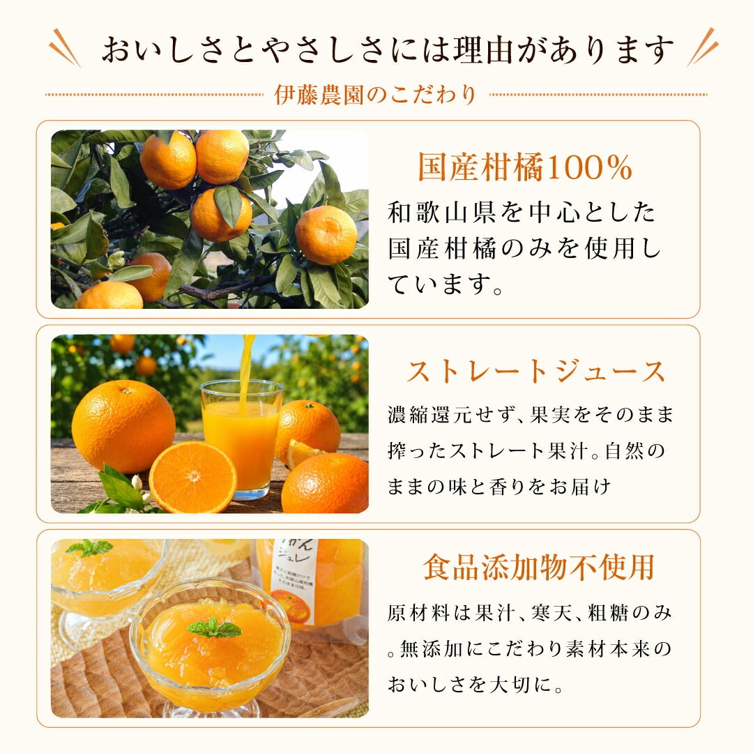 バラエティセット(100%ピュアジュース180ml×2本・寒天ゼリー4個) v-072 (みかんジュース バラエティセット)